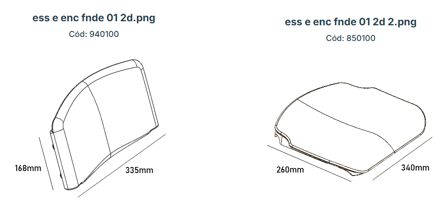 Desenho Técnico do Kit Assento e Encosto FDE/FNDE TAM 01