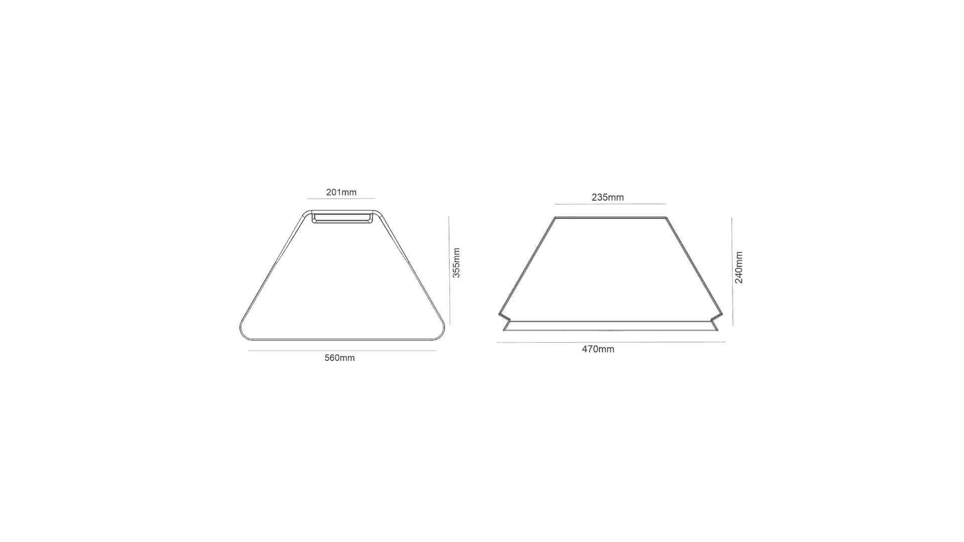 Desenho Técnico do Tampo e Sub tampo Trapezio Infantil