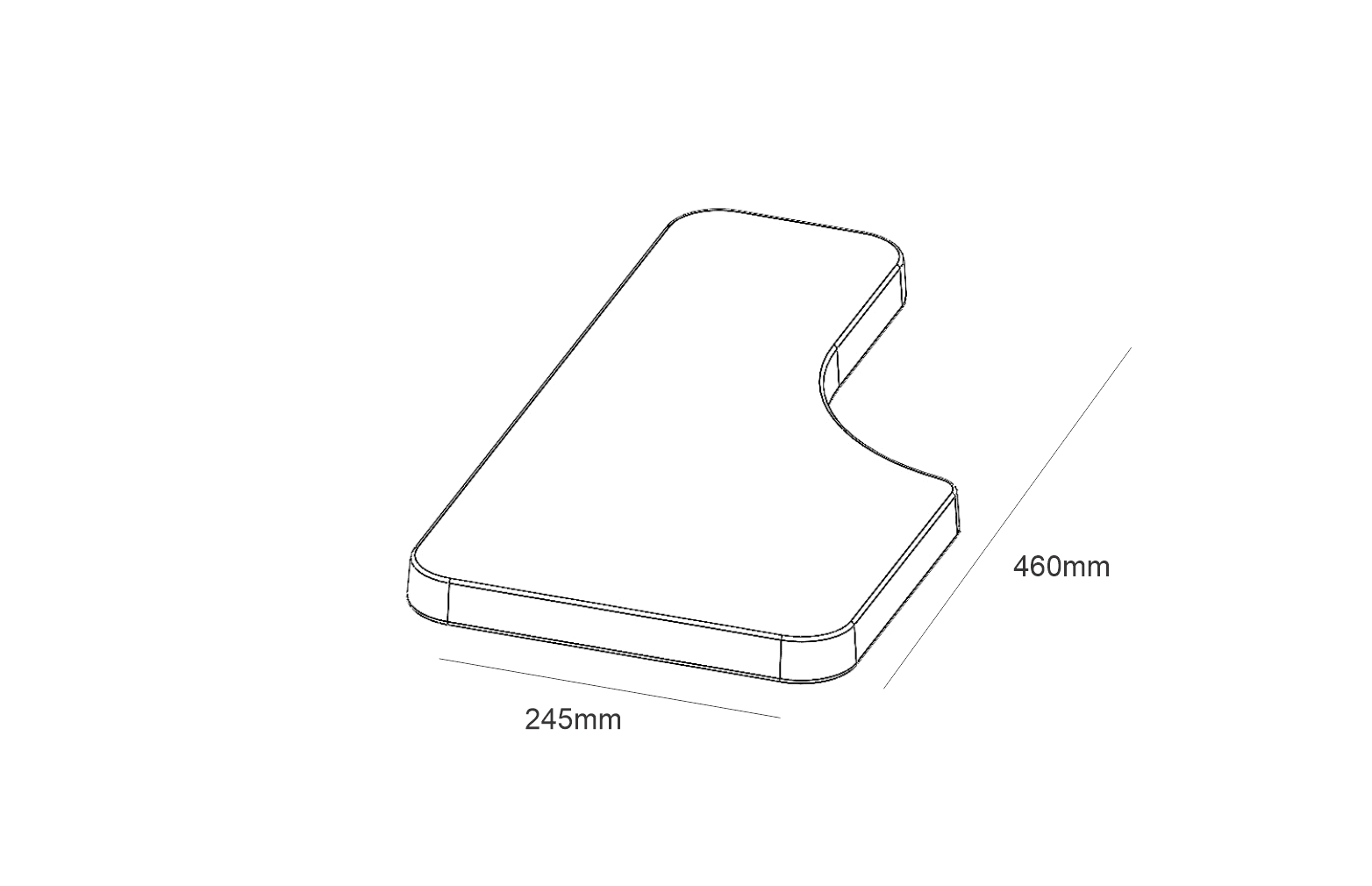 Desenho Técnico do Prancheta Lateral Economica